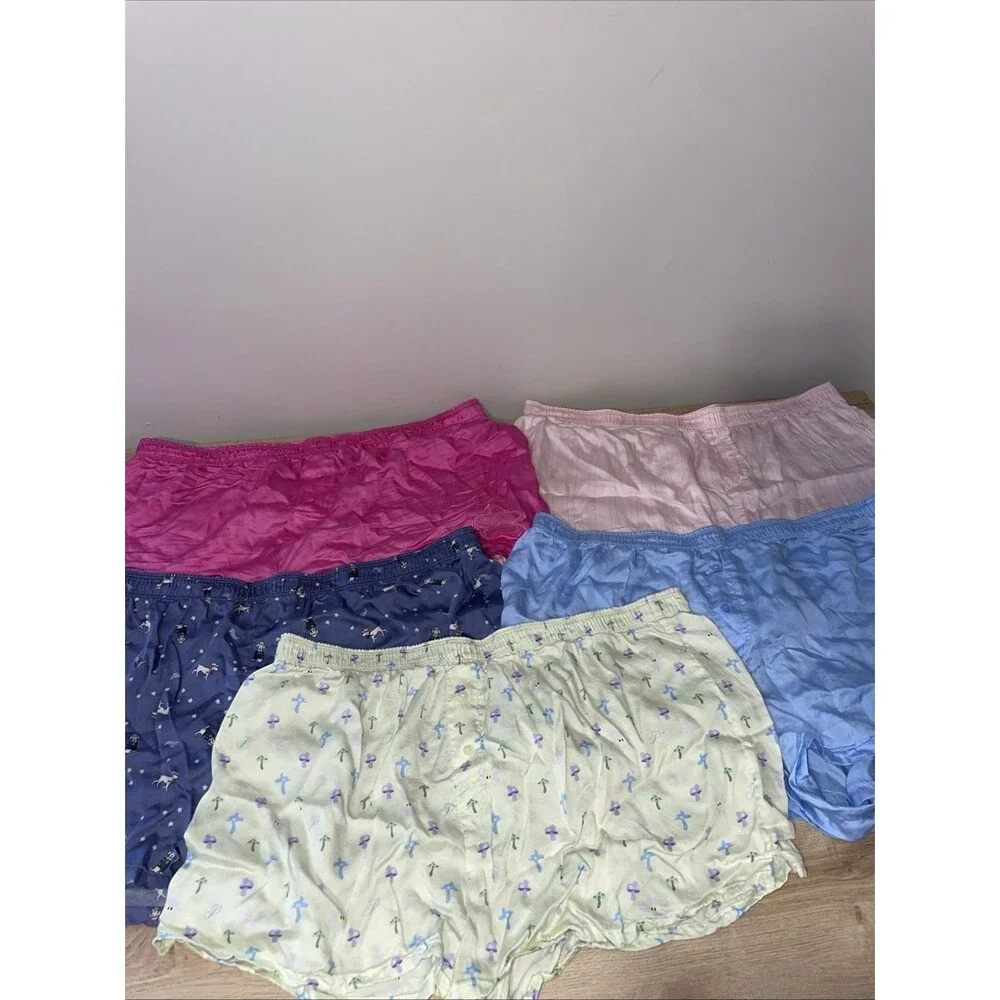Victoria's Secret PINK Boxer Shorts Lot Of 5 Size XL Sleep Pajama Y2K